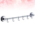 thumbnail image 2 of Strong Suction Cup Towel Holder Traceless Wall Mount Duster Cloth Bar Rack with 6 Hooks for Bathroom Kitchen, 2 of 6