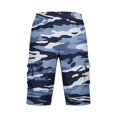 thumbnail image 5 of Awwp Men's Camo Cargo Shorts Lightweight Quick Dry Polyester Shorts Elastic Waist Casual Multi-Pocket Breathable Summer Outdoor Hiking Work Shorts Beige Size: L, 5 of 6
