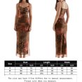 thumbnail image 2 of Vestido Largo Vestidos ajustados para mujer Floral Y2k Maxi Dress Vestidos de fiesta de corte bajo (Marrón S) Kuymtek para Mujer Marrón T L, 2 of 7