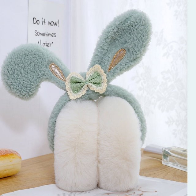 Orejeras de felpa plegables para mujer de invierno con forro de lana, orejeras frías y cálidas para estudiantes, anticongelantes y que calientan los oídos.