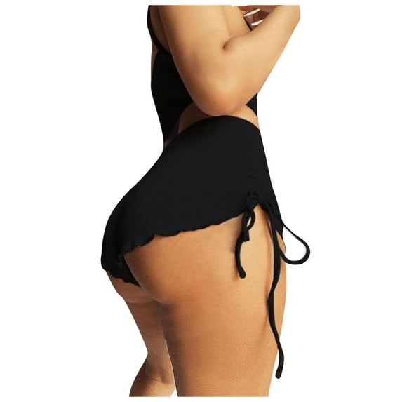 KaLI_store Workout Shorts Women's Running Shorts with Zipper Pockets High Waisted Workout Gym Summer Shorts for Women with Liner Black,M