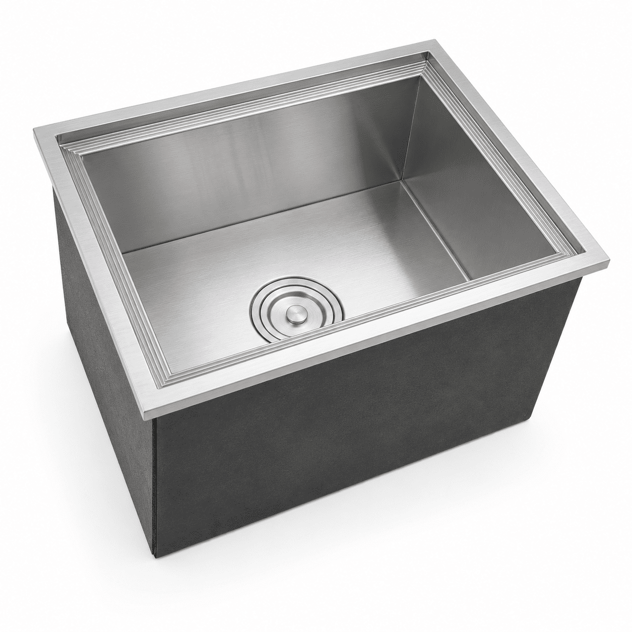 Drop-In Ice Chest, Stainless Steel Ice Storage Box with Lid and Drain Hose, Ice Bin for Chilled Wine, Beer, Beverage (23 x 17 x 12 Inches)
