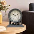 thumbnail image 2 of Horloge de Bureau Ronde Cheminée Décorative Ferme Silencieuse Gris, 2 of 9