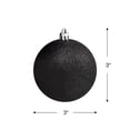 thumbnail image 5 of Northlight Shatterproof 4-Finish Christmas Ball Ornaments - 3" (75mm) - Jet Black - 16ct, 5 of 9