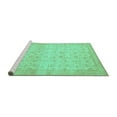 thumbnail image 2 of Ahgly Company Machine Washable Indoor Round Oriental Turquoise Blue Traditional Area Rugs, 3' Round, 2 of 4