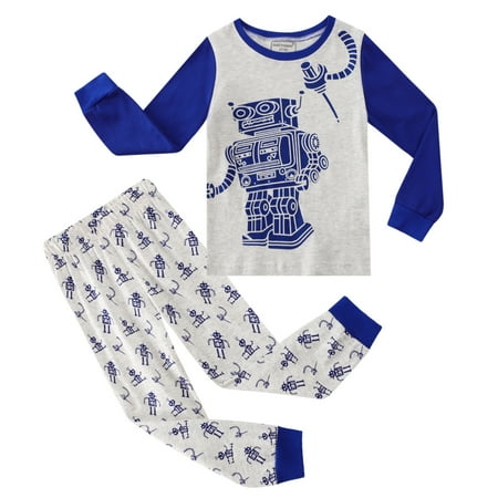

Yubatuo Pajamas For Boys Toddler Kids Pjs Children Sleepwear Long Sleeve Clothes Blue 100