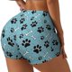 thumbnail image 1 of Balery Cute Dog Footprints Pantalones cortos de entrenamiento estampados para mujer, sin costuras, ajustados, para gimnasio, yoga, correr, deportes, ejercicio activo, fitness.-Small, 1 of 8