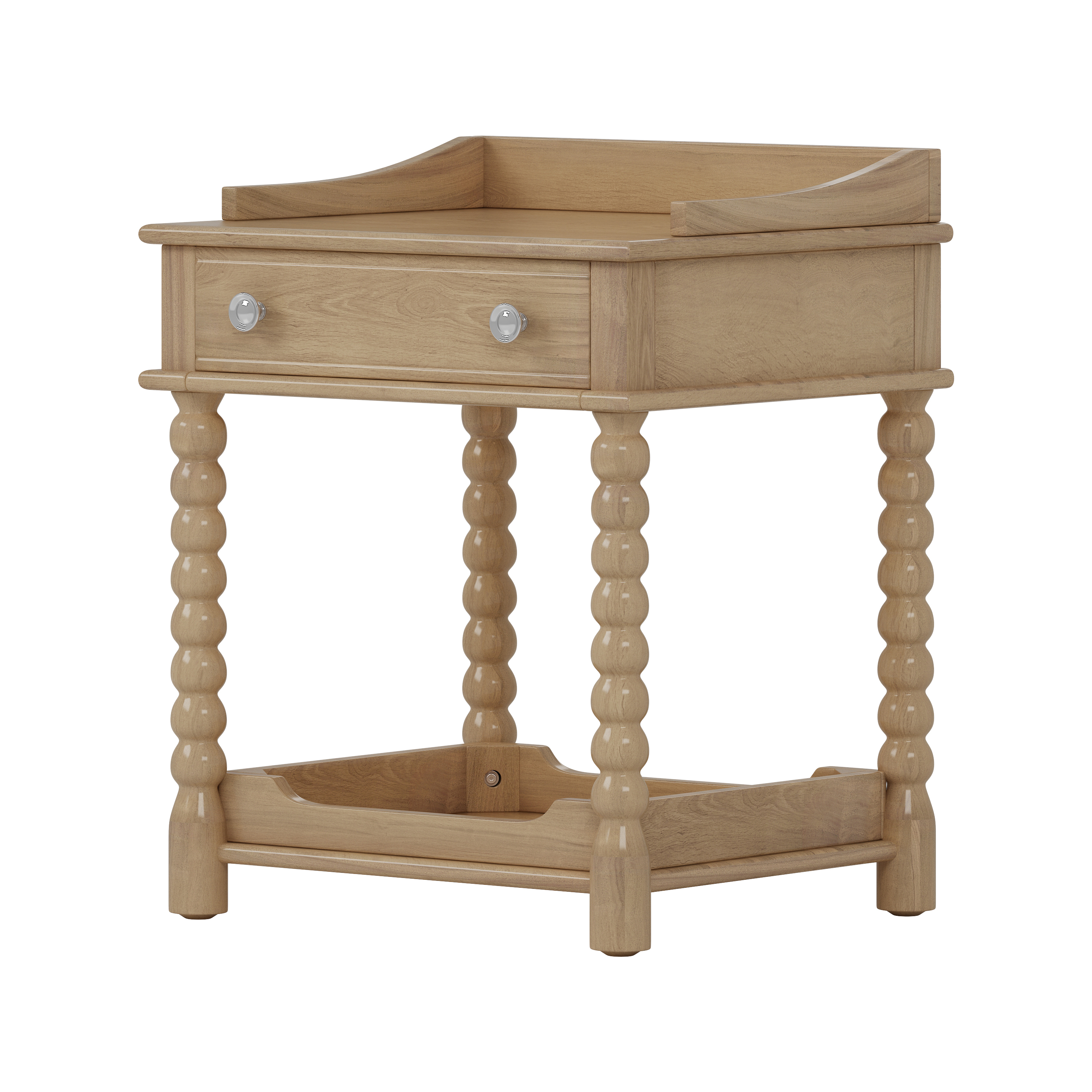 Euroco Retro Nightstand with Storage Drawer, 20 Inch Wider Bedside Table with Bottom Shelf,2-Tier Wood End Table for Bedroom, Living Room, Closet,Natural