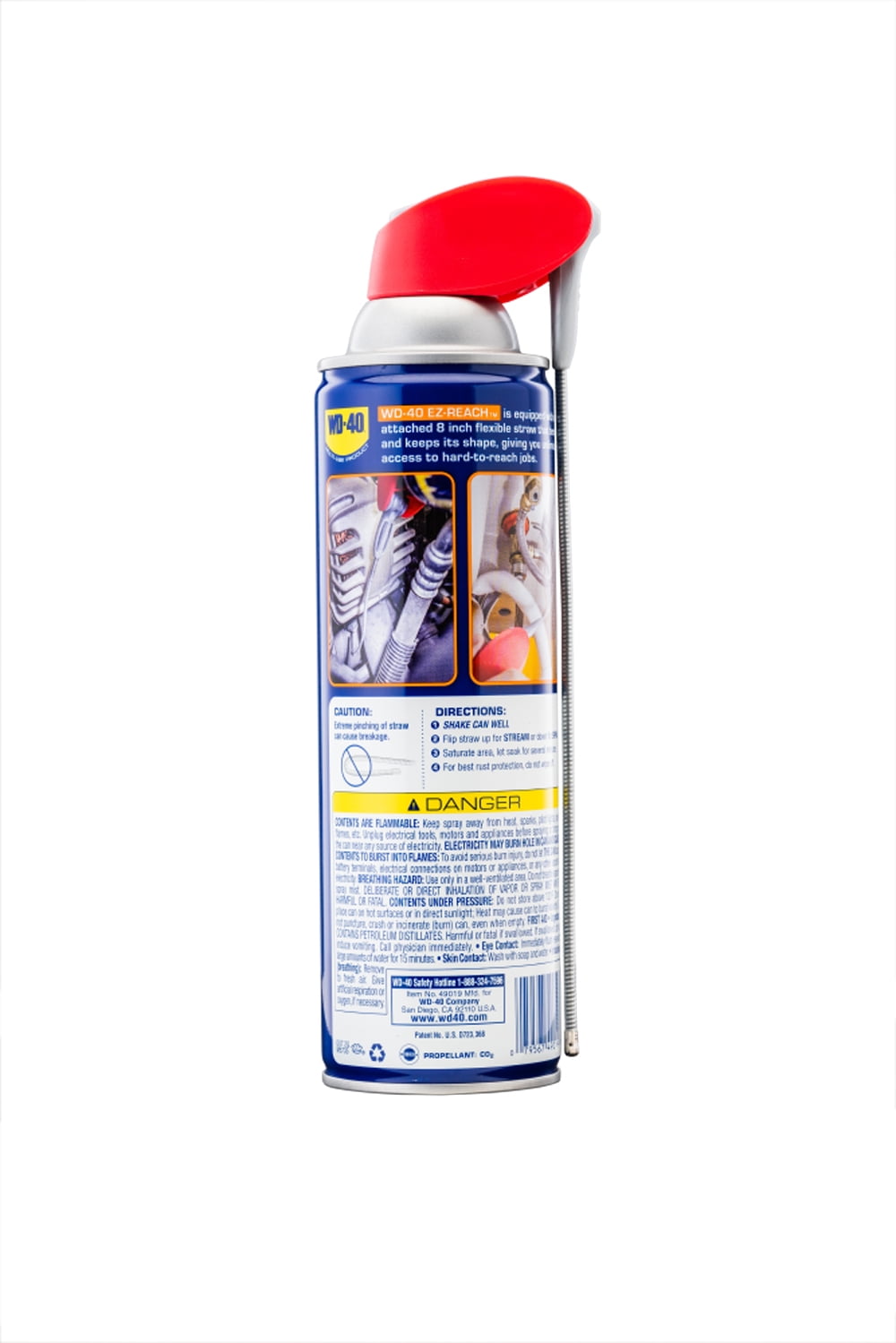 (3 pack) WD-40 EZ-REACH Original Formula Multi-Purpose Lubricant Spray 8 in. Flexible Straw, 14.4 oz