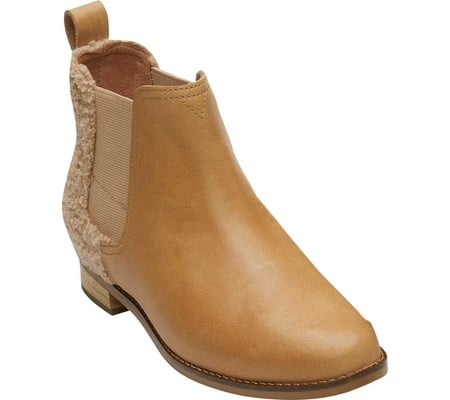 honey leather faux shearling women's ella booties