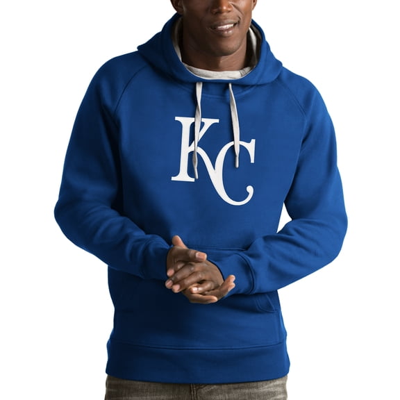Men's Antigua Royal Kansas City Royals Victory Pullover Hoodie