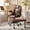 Dark Brown, variant on Harmie Cross-Legged Desk Chair with Arms, Wide 19.68-Inch Seat, 360° Rotating Footrest, Wheels, Height-Adjustable Swivel Chair, Dark Brown