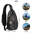 thumbnail image 3 of Celestial Astrology Sling Backpack with Witchy Golden Star Print, Lightweight Crossbody Daypack with Multiple Compartments, Adjustable Shoulder Strap for Daily Commuting, 3 of 6