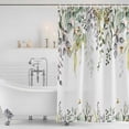 thumbnail image 2 of Eucalyptus Shower Curtain Set - 72" x 78" Washable Bathtub Curtain with 12 Hooks, Sage Green Botanical Weeping Leaf Waterproof Fabric Stall Shower Curtains for Bathroom/Bathtub Décor, 2 of 6