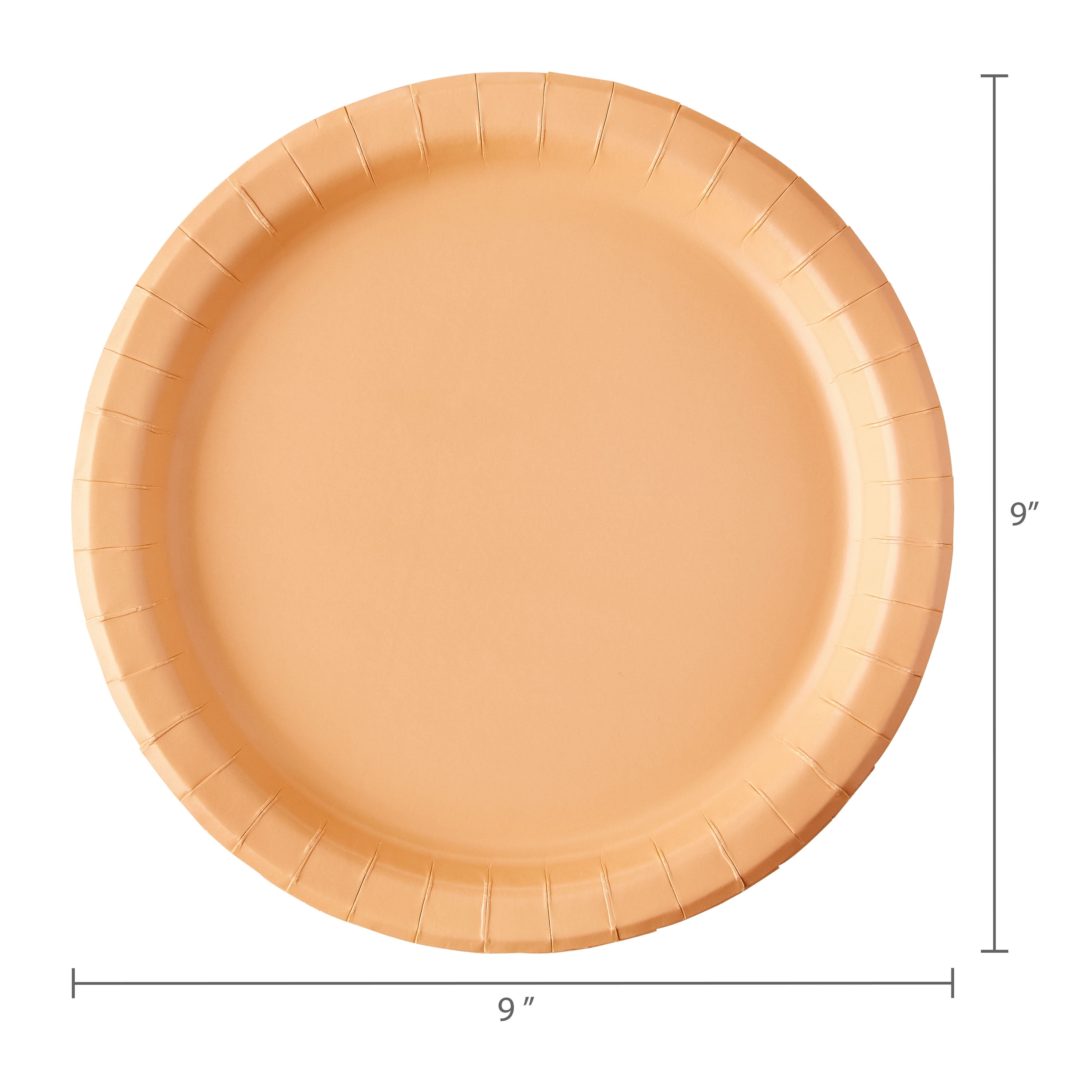 Disposable Peach Party Paper Plates, Serves 20, 9", by Way To Celebrate