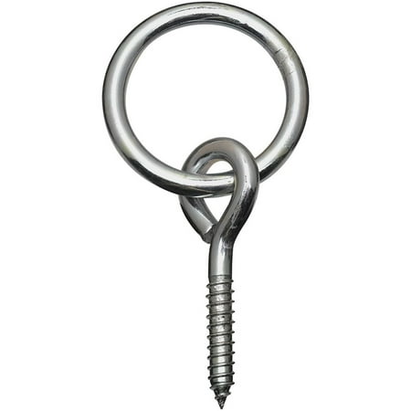 

National 2 In. Dia. x 5/16 In. Thick Zinc-Plated Steel Hitch Ring with Screw Eye
