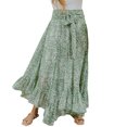 thumbnail image 3 of Sngxgn Womens Basic Soft Stretch Mid Midi Knee Length Flare Flowy Skirts(Green,XL), 3 of 9