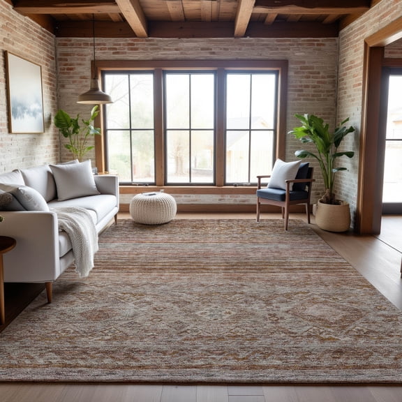 Addison Rugs Mayfield Premium Machine Washable Transitional Global Copper Rectangle Rug, 5' x 7'6"