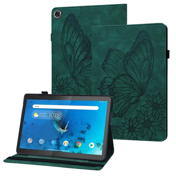 XYX Case for Lenovo Tab K10 10.3 inch 2021 TB-X6C6F TB-X6C6X, Retro Butterfly Slim Folio Stand Cover (Green)