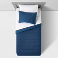 thumbnail image 2 of Twin Channel Jersey Kids' Comforter Set Navy: Twin Bedding, Quilted, OEKO-TEX Certified, 2-Piece Set, 2 of 4
