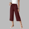 thumbnail image 6 of Axiiglly Capri Pants for Women Drawstring Elastic Waist Straight Leg Loose Fitted Pants with Pockets Soft and Comfortable, S-2XL, 6 of 9