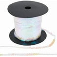 thumbnail image 1 of 100 Yards 6MM White Sequin Trim Sequins Beaded Strip Trimming Ribbon Flat Spangle Metallic Glitter Paillette String Bulk Roll for Sewing Making Clothes Dresses Costume Crafts DIY Home Decor, 1 of 9