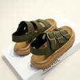 thumbnail image 7 of Boys Adjustable Sandals for Kids Little Kids, Lightweight Buckle Straps, Easy-Clean Army Green Play Beach Outdoor Comfortable Walking Shoes,Size 21, 7 of 7
