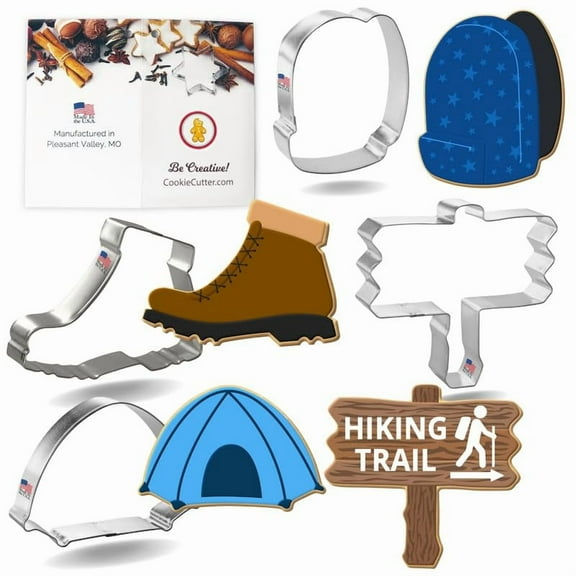 Hiking Cookie Cutter 4 Pc Set. USA Tin Plate Steel - By Foose