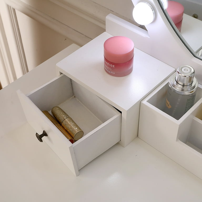 Ktaxon vanity set with online round lighted mirror