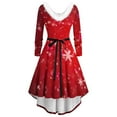 Brnmxoke Women's 2024 Winter Dress Christmas Long Sleeve Plush V Neck ...