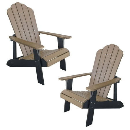 AmeriHome Simulated Wood Outdoor Two Tone Adirondack Chair 