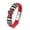Red, variant on Titanium Cross Leather Braided Bracelet for Men and Women with Magnetic Clasp