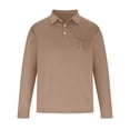 thumbnail image 1 of RXIRUCGD Mode Hommes Décontracté Haut Uni Manches Longues Col Rabattu Blouse Chemise, Kaki, Taille : L, 1 of 4