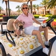 thumbnail image 3 of Golf Cart Seat Covers for 2 Seater,Spring White Daisy Microfiber Cart Seat Towel Blanket,Farmhouse Floral Orange Buffalo Plaid Absorbent NonSlip Bench Seats Protector for Golf Course 51"x31", 3 of 9