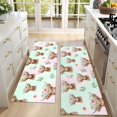 thumbnail image 4 of Highland Cow and Flower Print Anti Fatigue Kitchen Rugs Set Of 2, Non Slip Washable Decorative Floor Mats for Sink Laundry and Home Use, 17"x47", 4 of 5