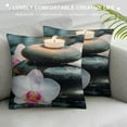 thumbnail image 3 of Shiartex  Zen Basalt Stones Pillow Covers ,Japanese Style Spa Massage Rocks Cushion Covers for Car RV Camper Office,Natural Bamboo Orchids Landscape Outdoor Pillow Covers  Multi-Size, 3 of 5