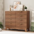 thumbnail image 4 of FANRAL 8 Drawers Dresser Fluted Dresser for Bedroom,Wooden Chest of Drawers Modern Dresser for Closet,Walnut Dresser, 4 of 7