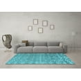 thumbnail image 3 of Ahgly Company Indoor Round Abstract Light Blue Modern Area Rugs, 4' Round, 3 of 4