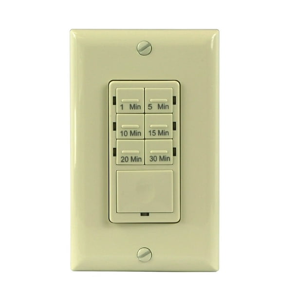Enerlites HET06A Countdown In Wall Timer Switch for Vent Fan & Light 1,5,10,15,20,30 Min, LED