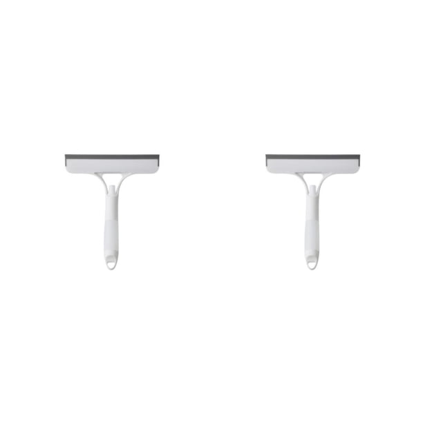 Cateissary Rascador de vidrio para el hogar, herramienta de limpieza de ventanas para el hogar, cepillo para arandela de pared, limpiaparabrisas Blanco 2Conjunto
