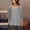 2025A-Gray, variant on Plus Size Shirts for Women 3/4 Sleeve Eyelet Embroidery Tops Scoop Neck Cold Shoulder Tshirts O Ring Strap Solid Tees Gifts