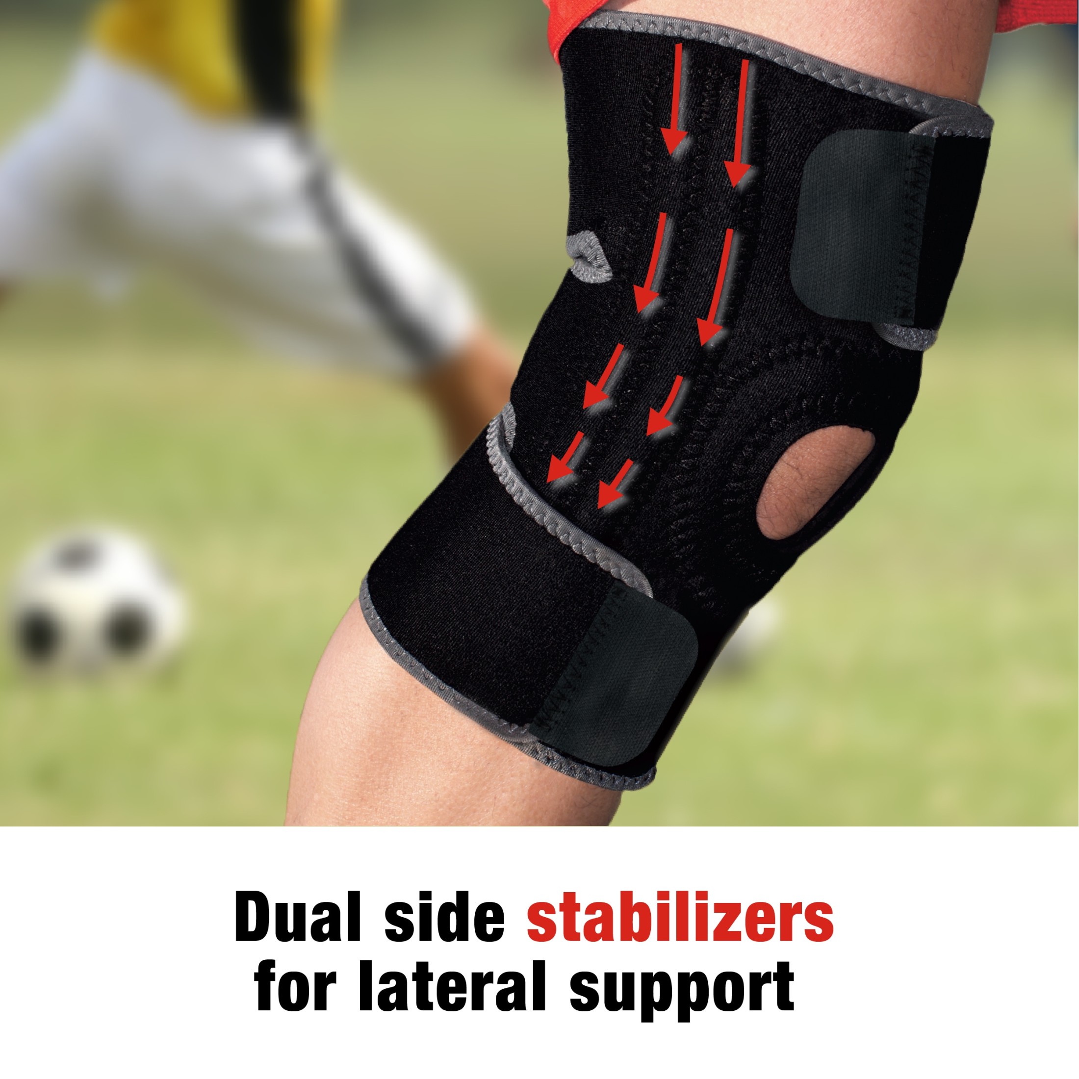 ACE Brand Adjustable Compression Knee Support, Black/Gray photo 4
