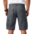 thumbnail image 4 of Homeyce Mens Cargo Shorts Multi Pocket Elastic Waist Short Button Down Ripstop Straight Leg Camo Cargo Short Casual Lightweight Summer Hiking Outdoor Joggers,Gray 4XL, 4 of 5