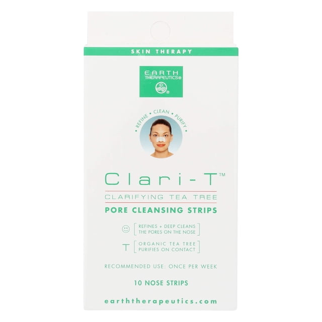Tiras limpiadoras de poros Earth Therapeutics Tea Tree 10 unidades