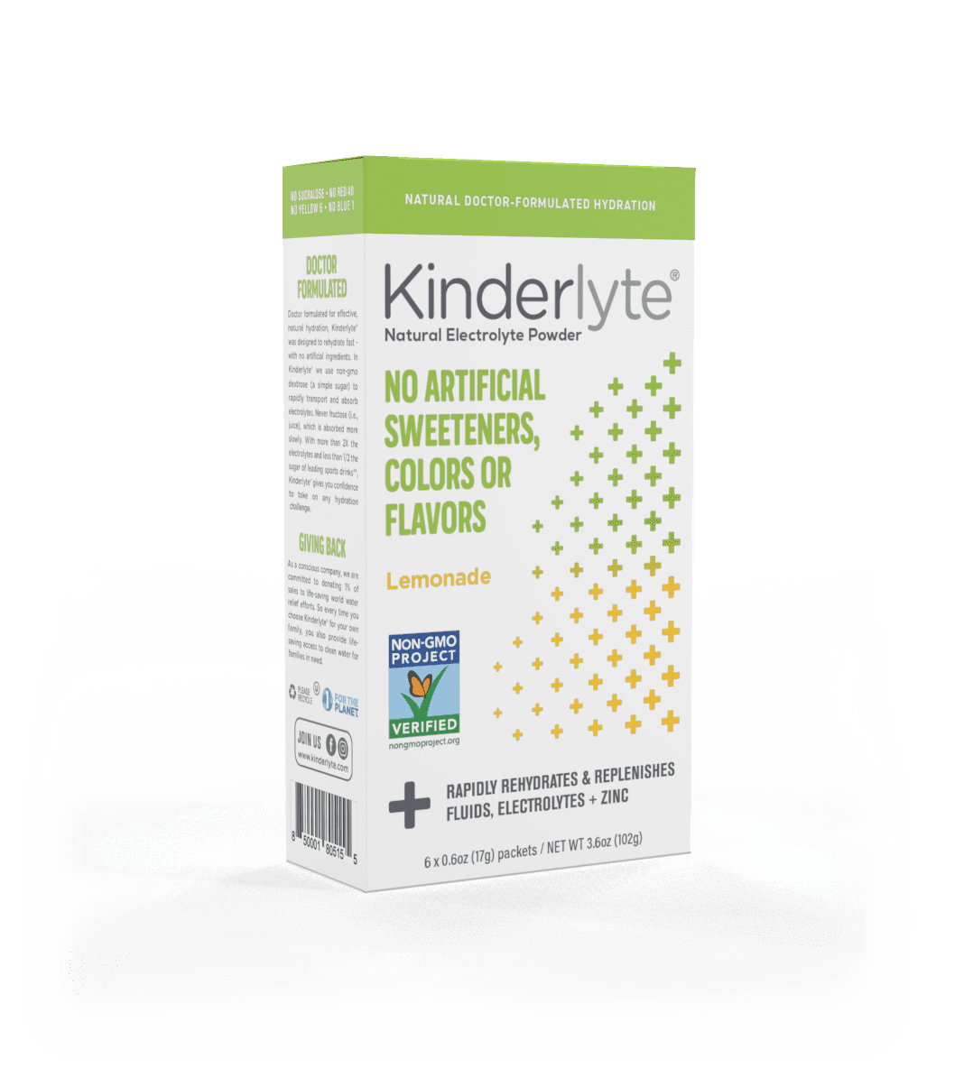 Kinderlyte Natural Electrolyte Powder Drink Mix, Lemonade, 0.6 oz Packets (6 Count)