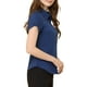 thumbnail image 4 of CAMISA DE BOTONES DE CORTO MANGA ELEGANTE PARA MUJERES CHIC XL AZUL OSCURO, 4 of 7