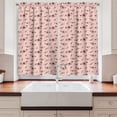 thumbnail image 2 of Ambesonne Cinnamon Color Kitchen Curtains, Butterflies on Soft, 55"x30", Rose and Chestnut Brown, 2 of 3