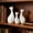 White WH, variant on Xecvkr Ceramic Pet Family Cat Figurine Art Sculpture Porcelain Parent Kids Office Living Room Shelf Desktop Centerpiece Keepsake Animal Lover Gift 3pcs Black