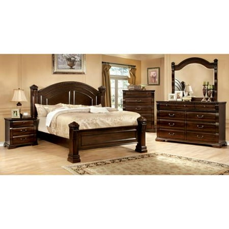 Furniture Of America Tasine Cherry 4 Piece Poster Bedroom Set Cal King Furniture Of America Tasine Cherry 4 Piece Poster Bedroom Set Cal King