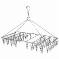 thumbnail image 4 of New Chinese Style Stainless Steel Folding Laundry Drying Rack with 52 Line Clips (4.0 Line) - Multi-functional Hanger for Socks, Underwear & Small Items, Windproof Design for Home, Dormitory Use,, 4 of 6
